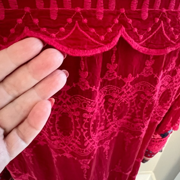 Johnny Was Mayu Wild Cherry Red tunic. - Picture 7 of 9